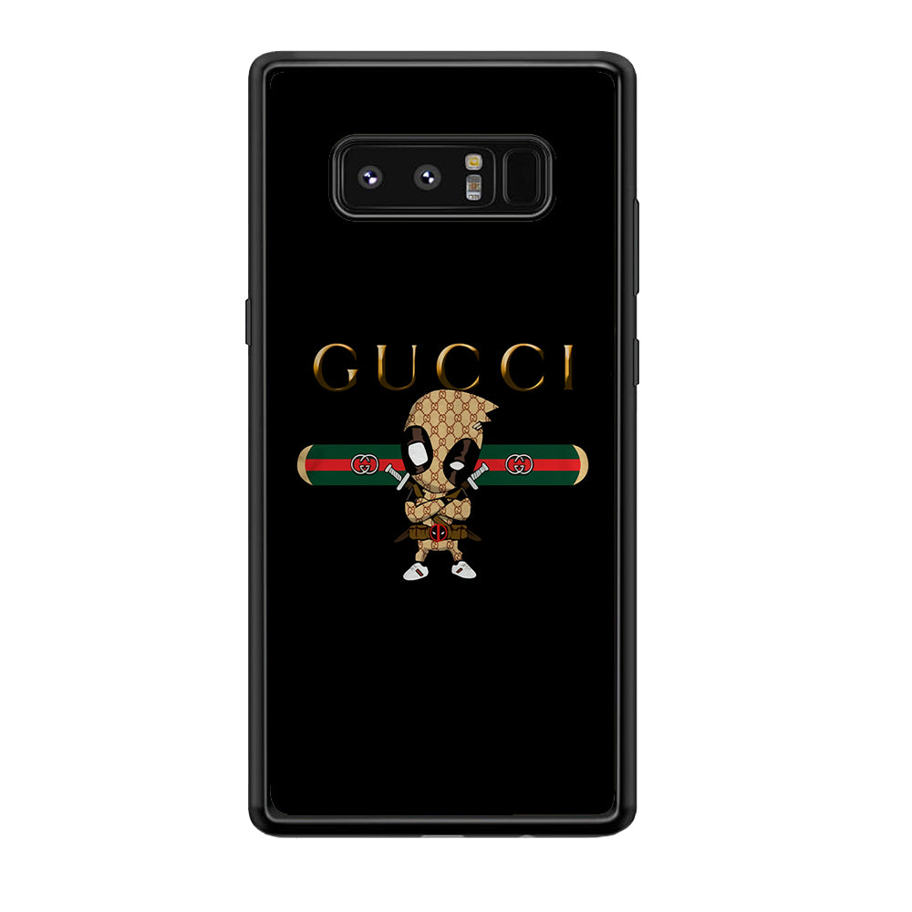Gucci Deadpool Style Samsung Galaxy Note 8 Case-Rubber Black (2D Case)-Oxvistore
