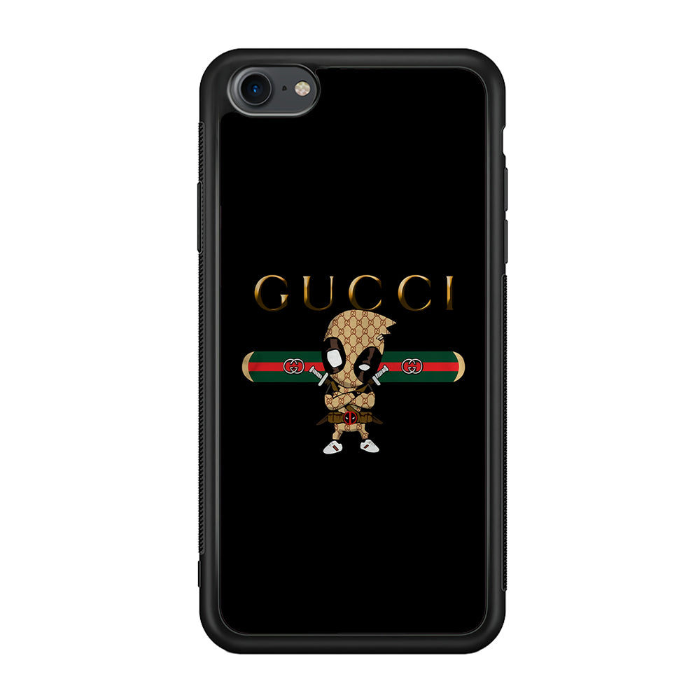 Gucci Deadpool Style iPhone 7 Case-Rubber Black (2D Case)-Oxvistore