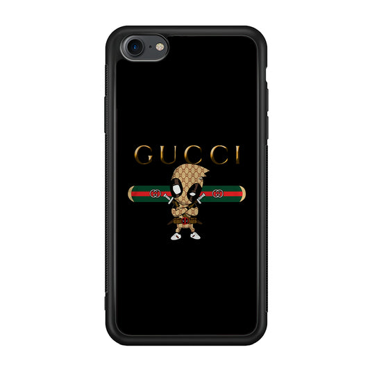 Gucci Deadpool Style iPhone 7 Case-Rubber Black (2D Case)-Oxvistore