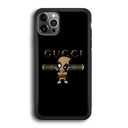 Gucci Deadpool Style iPhone 12 Pro Max Case-Rubber Black (2D Case)-Oxvistore