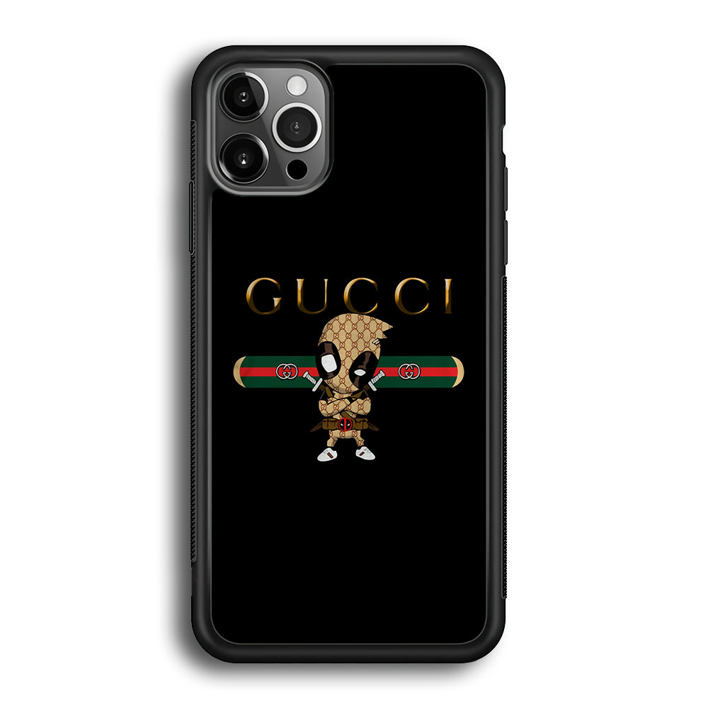 Gucci Deadpool Style iPhone 12 Pro Case-Rubber Black (2D Case)-Oxvistore