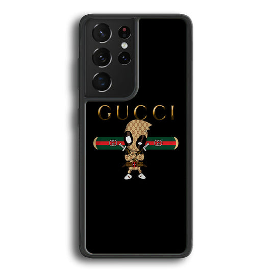 Gucci Deadpool Style Samsung Galaxy S22 Ultra Case-Rubber White (2D Case)-Oxvistore