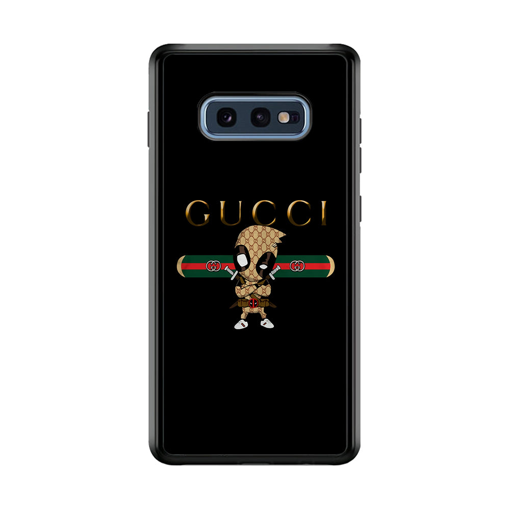 Gucci Deadpool Style Samsung Galaxy S10E Case-Rubber White (2D Case)-Oxvistore