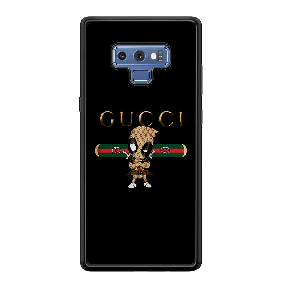 Gucci Deadpool Style Samsung Galaxy Note 9 Case-Rubber Black (2D Case)-Oxvistore