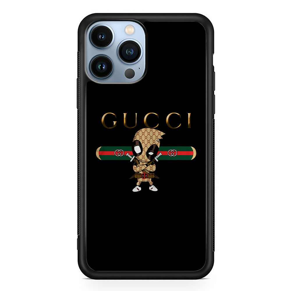 Gucci Deadpool Style iPhone 14 Pro Case-Rubber White (2D Case)-Oxvistore