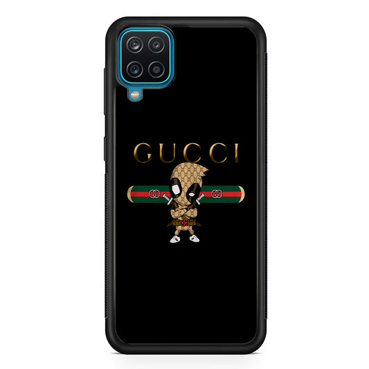 Gucci Deadpool Style Samsung Galaxy A12 Case-Rubber White (2D Case)-Oxvistore