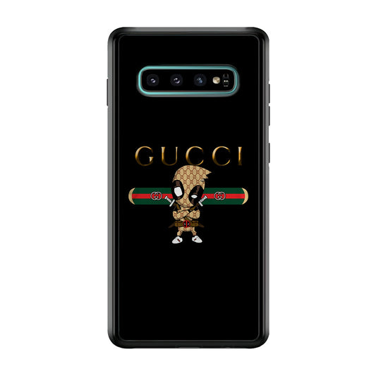 Gucci Deadpool Style Samsung Galaxy S10 Plus Case-Rubber White (2D Case)-Oxvistore