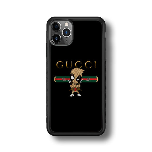 Gucci Deadpool Style iPhone 11 Pro Case-Rubber Black (2D Case)-Oxvistore