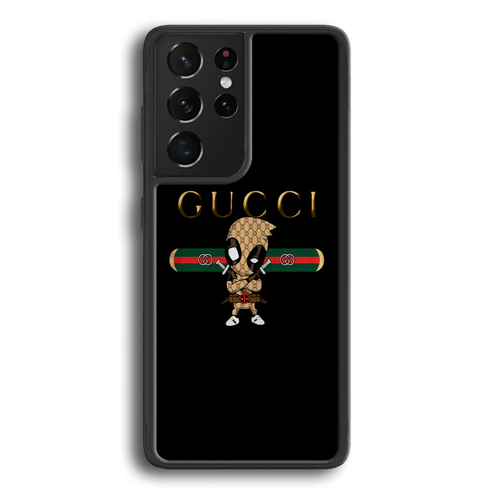 Gucci Deadpool Style Samsung Galaxy S23 Ultra Case-Rubber White (2D Case)-Oxvistore