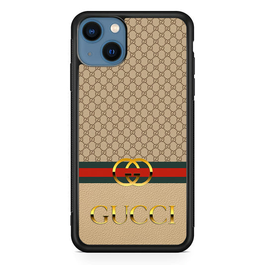 Gucci Gold Clasp iPhone 15 Plus Case-Rubber Black (2D Case)-Oxvistore