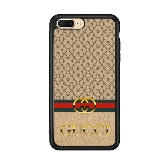 Gucci Gold Clasp iPhone 8 Plus Case-Rubber Black (2D Case)-Oxvistore