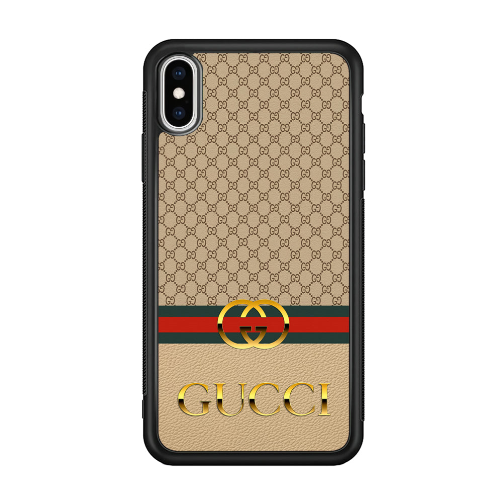 Gucci Gold Clasp iPhone X Case-Rubber White (2D Case)-Oxvistore