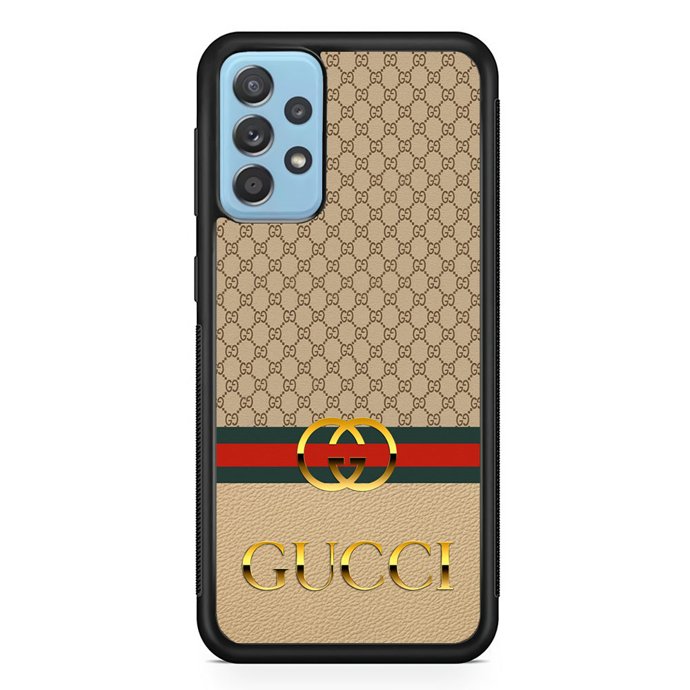 Gucci Gold Clasp Samsung Galaxy A72 Case-Rubber Black (2D Case)-Oxvistore