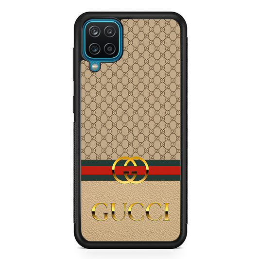 Gucci Gold Clasp Samsung Galaxy A12 Case-Rubber Black (2D Case)-Oxvistore