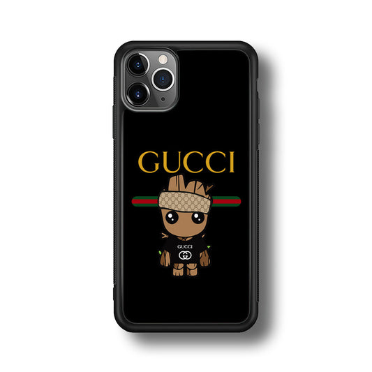 Gucci Groot Dope iPhone 11 Pro Max Case-Rubber Black (2D Case)-Oxvistore