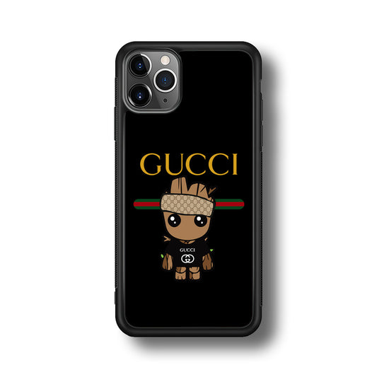 Gucci Groot Dope iPhone 11 Pro Case-Rubber Black (2D Case)-Oxvistore