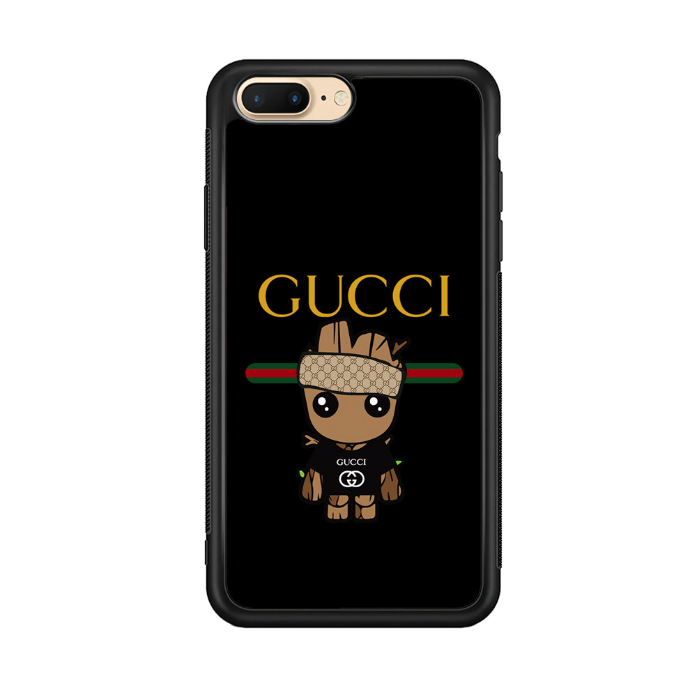 Gucci Groot Dope iPhone 8 Plus Case-Rubber Black (2D Case)-Oxvistore