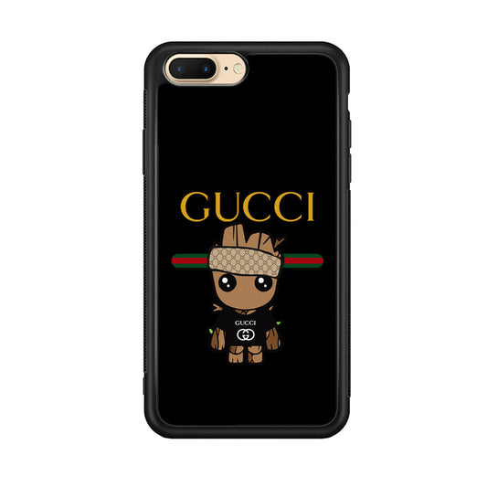 Gucci Groot Dope iPhone 8 Plus Case-Rubber Black (2D Case)-Oxvistore