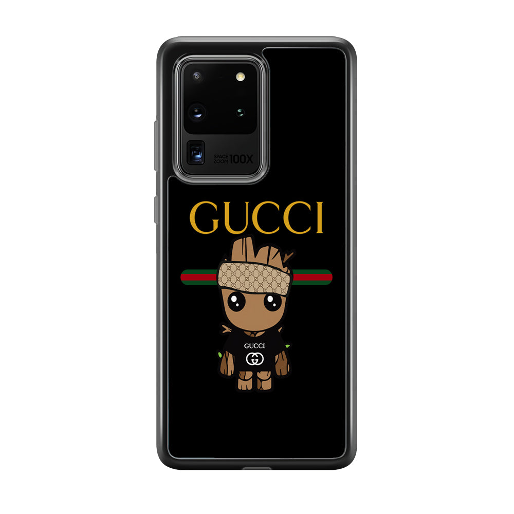 Gucci Groot Dope Samsung Galaxy S20 Ultra Case-Rubber Black (2D Case)-Oxvistore