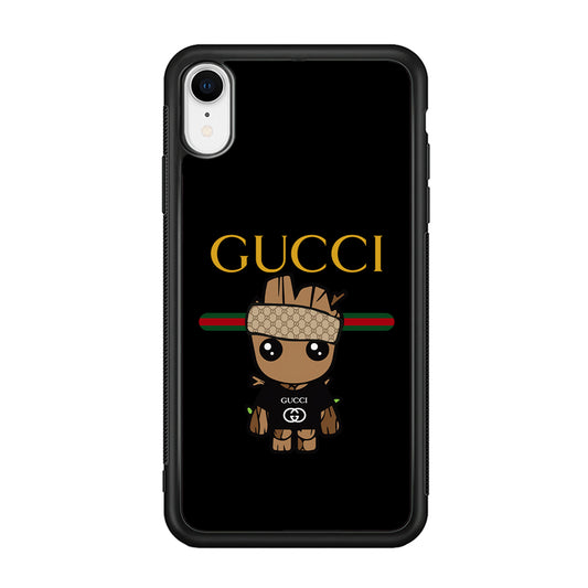 Gucci Groot Dope iPhone XR Case-Rubber Black (2D Case)-Oxvistore
