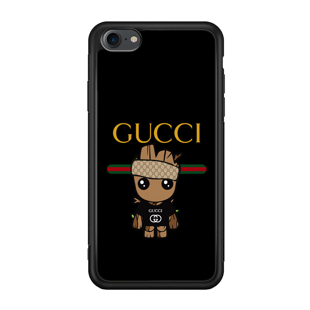 Gucci Groot Dope iPhone 8 Case-Rubber Black (2D Case)-Oxvistore