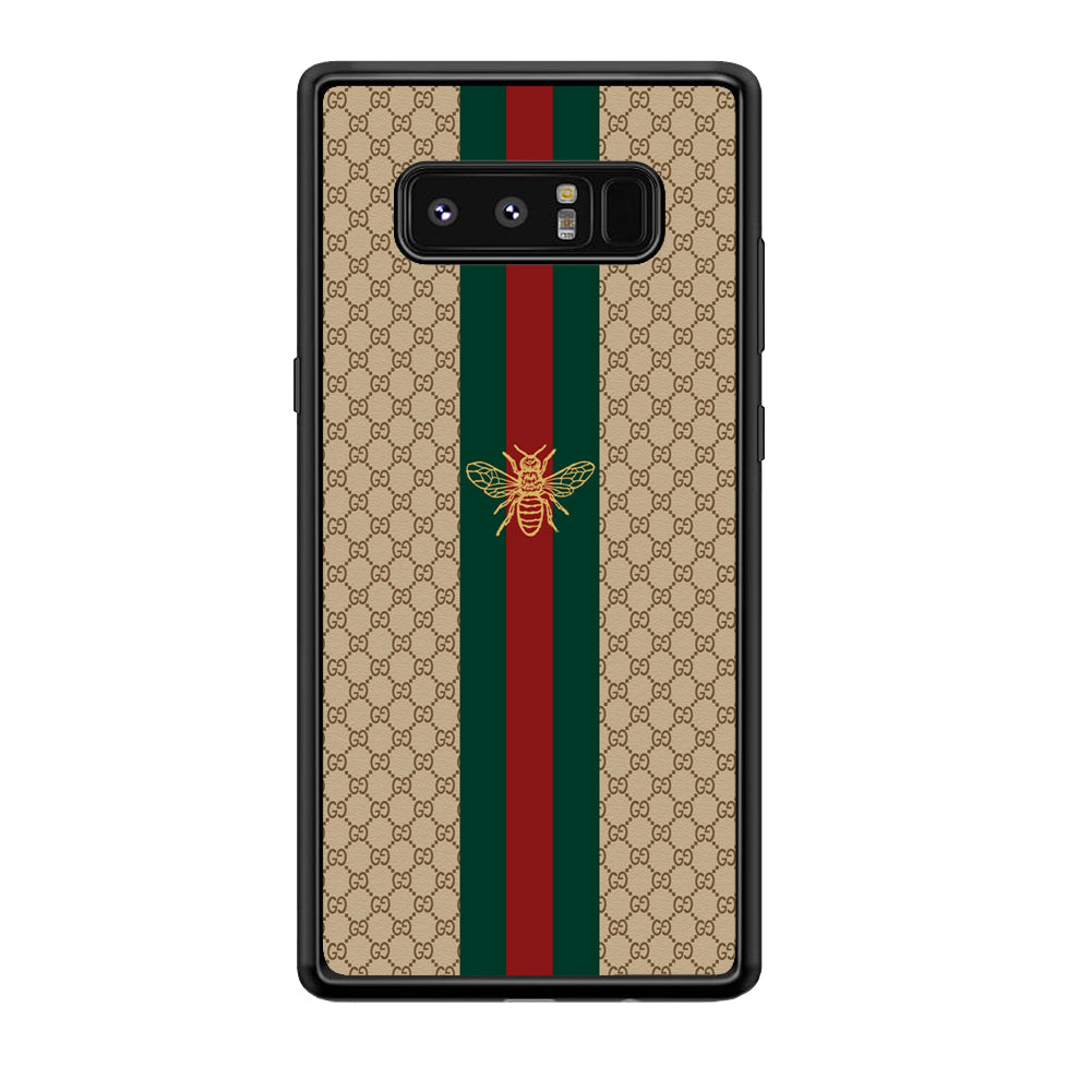 Gucci Latte Wall Stripe Bee Logo Samsung Galaxy Note 8 Case-Rubber Black (2D Case)-Oxvistore