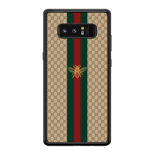 Gucci Latte Wall Stripe Bee Logo Samsung Galaxy Note 8 Case-Rubber Black (2D Case)-Oxvistore