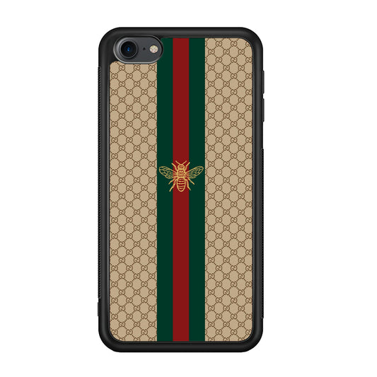 Gucci Latte Wall Stripe Bee Logo iPod Touch 6 Case-Rubber Black (2D Case)-Oxvistore