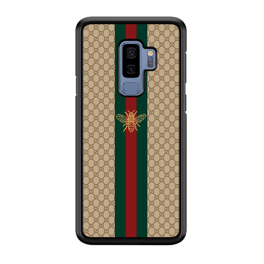 Gucci Latte Wall Stripe Bee Logo Samsung Galaxy S9 Plus Case-Rubber Black (2D Case)-Oxvistore