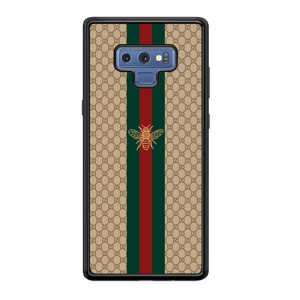 Gucci Latte Wall Stripe Bee Logo Samsung Galaxy Note 9 Case-Rubber Black (2D Case)-Oxvistore