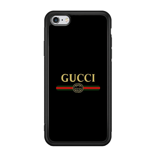 Gucci Logo Black iPhone 6 | 6s Case-Rubber Black (2D Case)-Oxvistore