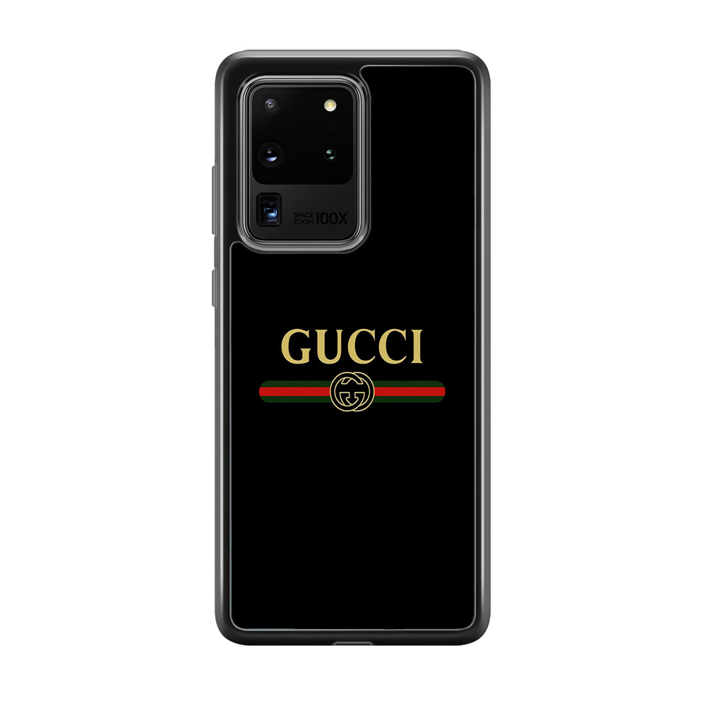 Gucci Logo Black Samsung Galaxy S20 Ultra Case-Rubber Black (2D Case)-Oxvistore