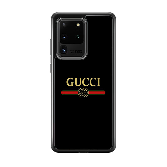 Gucci Logo Black Samsung Galaxy S20 Ultra Case-Rubber Black (2D Case)-Oxvistore