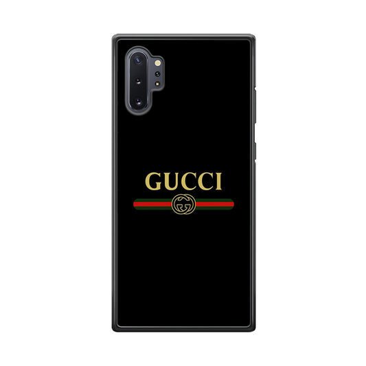 Gucci Logo Black Samsung Galaxy Note 10 Plus Case-Rubber Black (2D Case)-Oxvistore