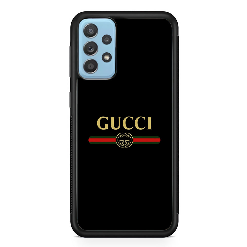 Gucci Logo Black Samsung Galaxy A52 Case-Rubber Black (2D Case)-Oxvistore