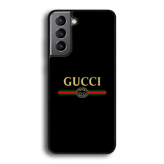 Gucci Logo Black Samsung Galaxy S21 Case-Rubber Black (2D Case)-Oxvistore