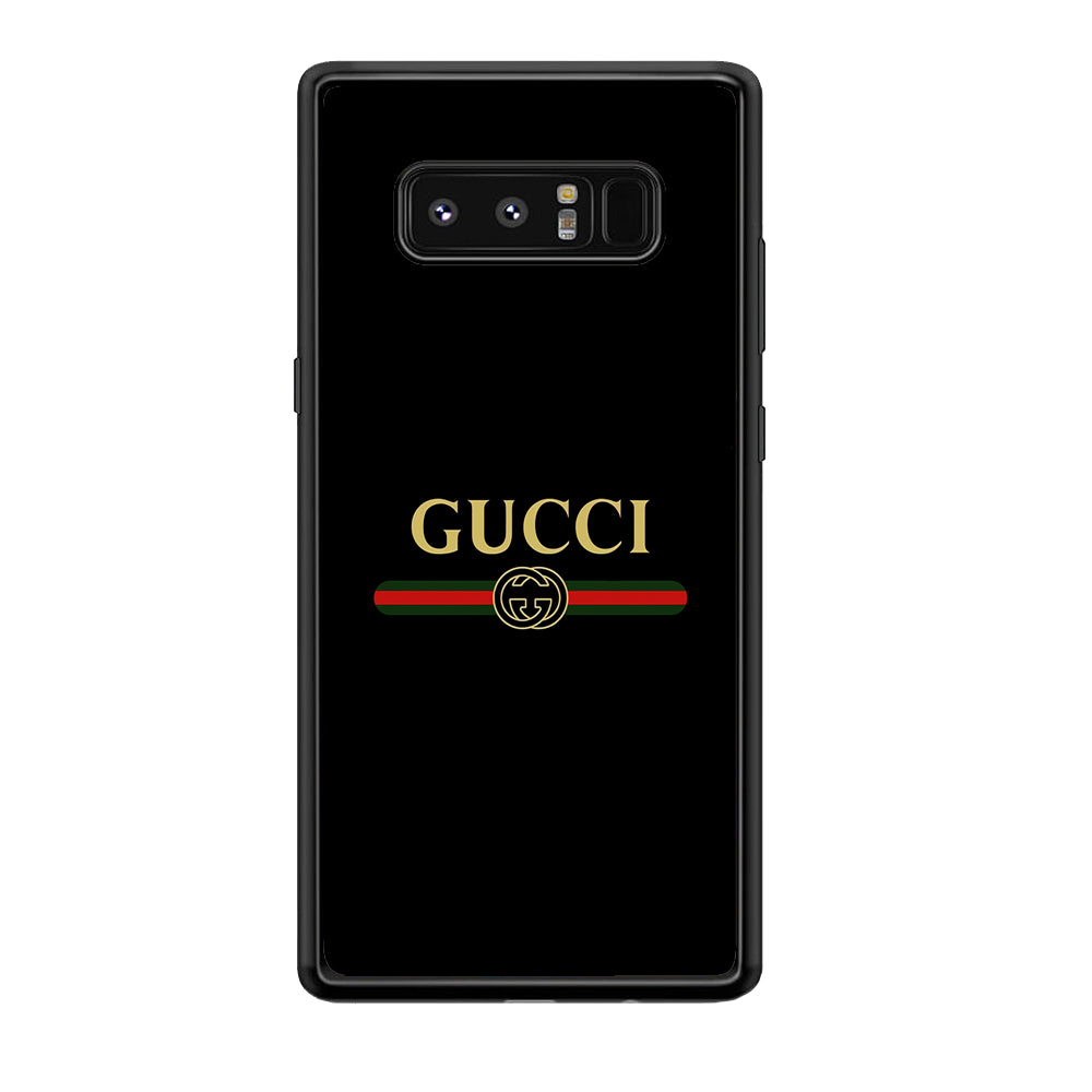 Gucci Logo Black Samsung Galaxy Note 8 Case-Rubber Black (2D Case)-Oxvistore