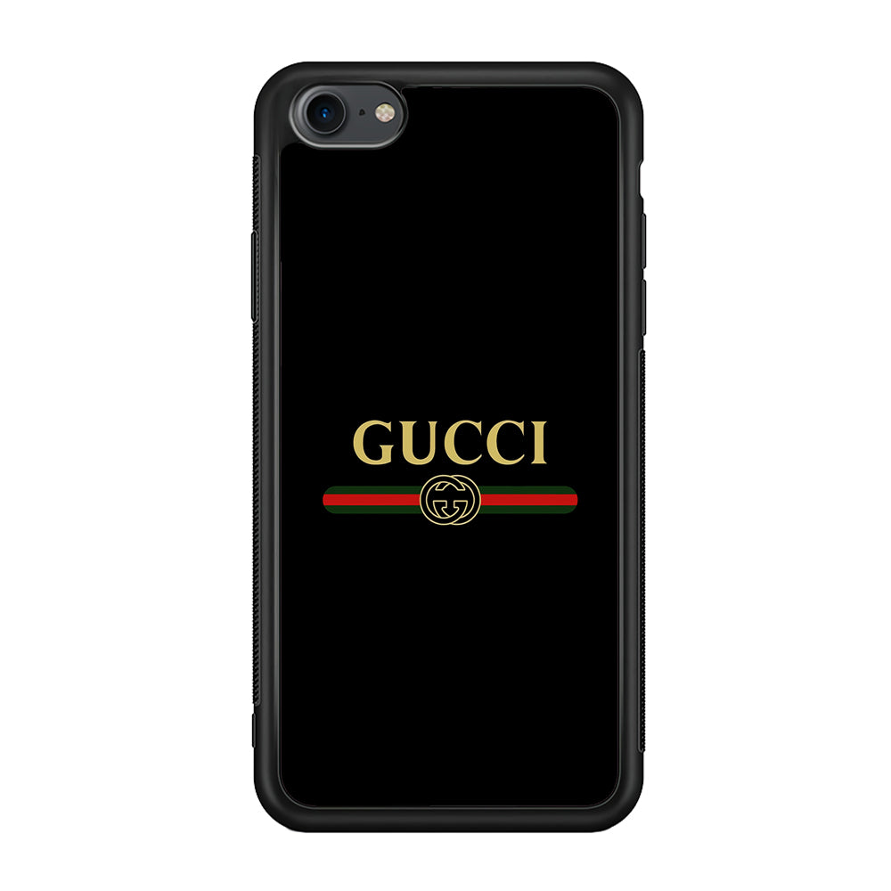 Gucci Logo Black iPhone 8 Case-Rubber Black (2D Case)-Oxvistore