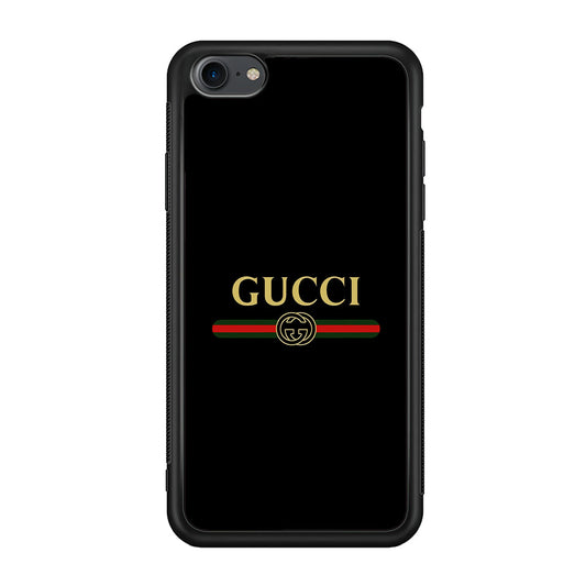Gucci Logo Black iPhone 8 Case-Rubber Black (2D Case)-Oxvistore