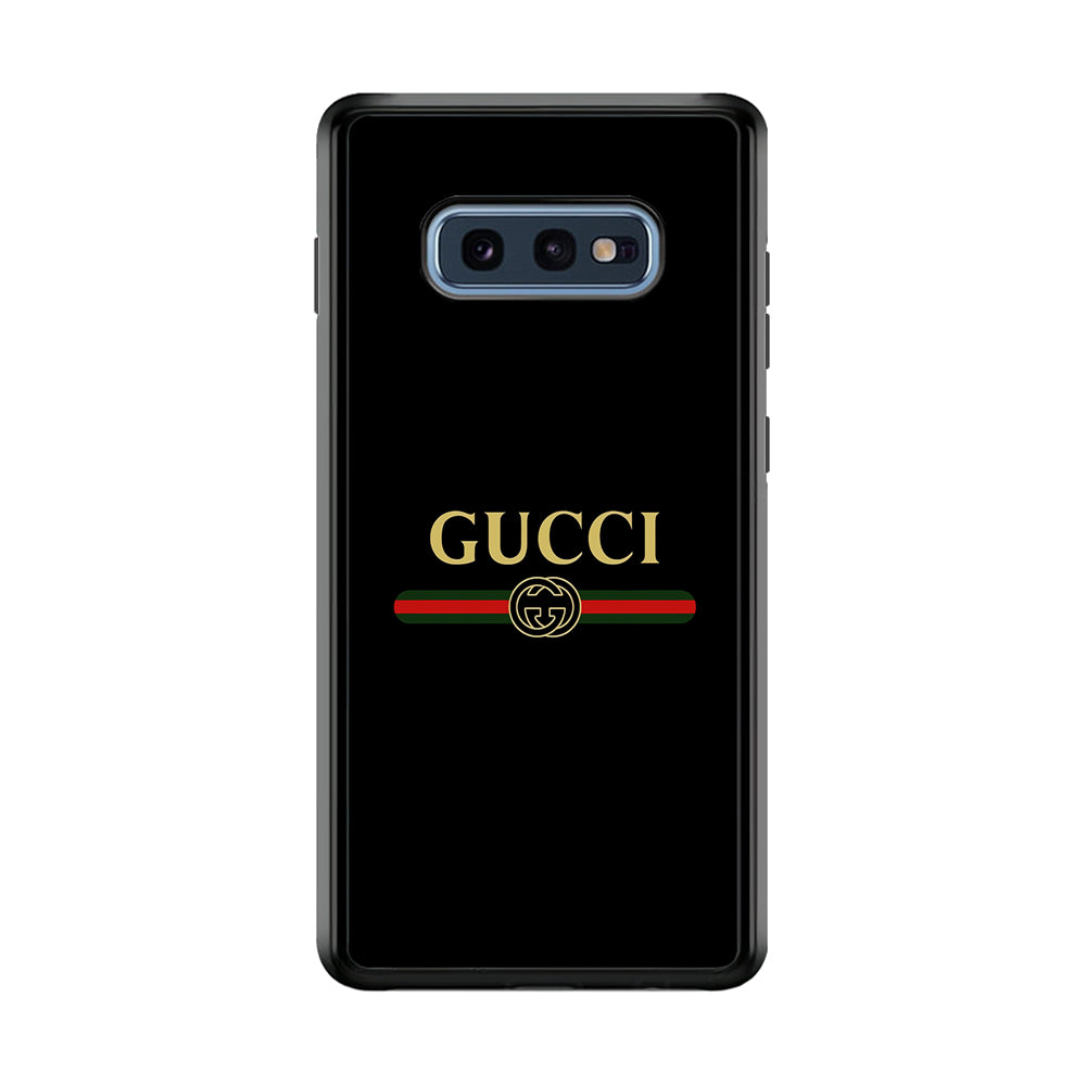 Gucci Logo Black Samsung Galaxy S10E Case-Rubber Black (2D Case)-Oxvistore