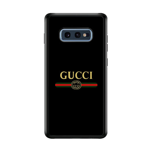 Gucci Logo Black Samsung Galaxy S10E Case-Rubber Black (2D Case)-Oxvistore
