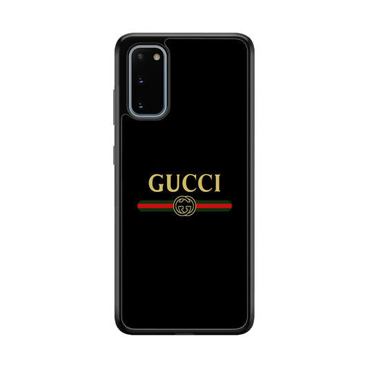 Gucci Logo Black Samsung Galaxy S20 Case-Rubber Black (2D Case)-Oxvistore