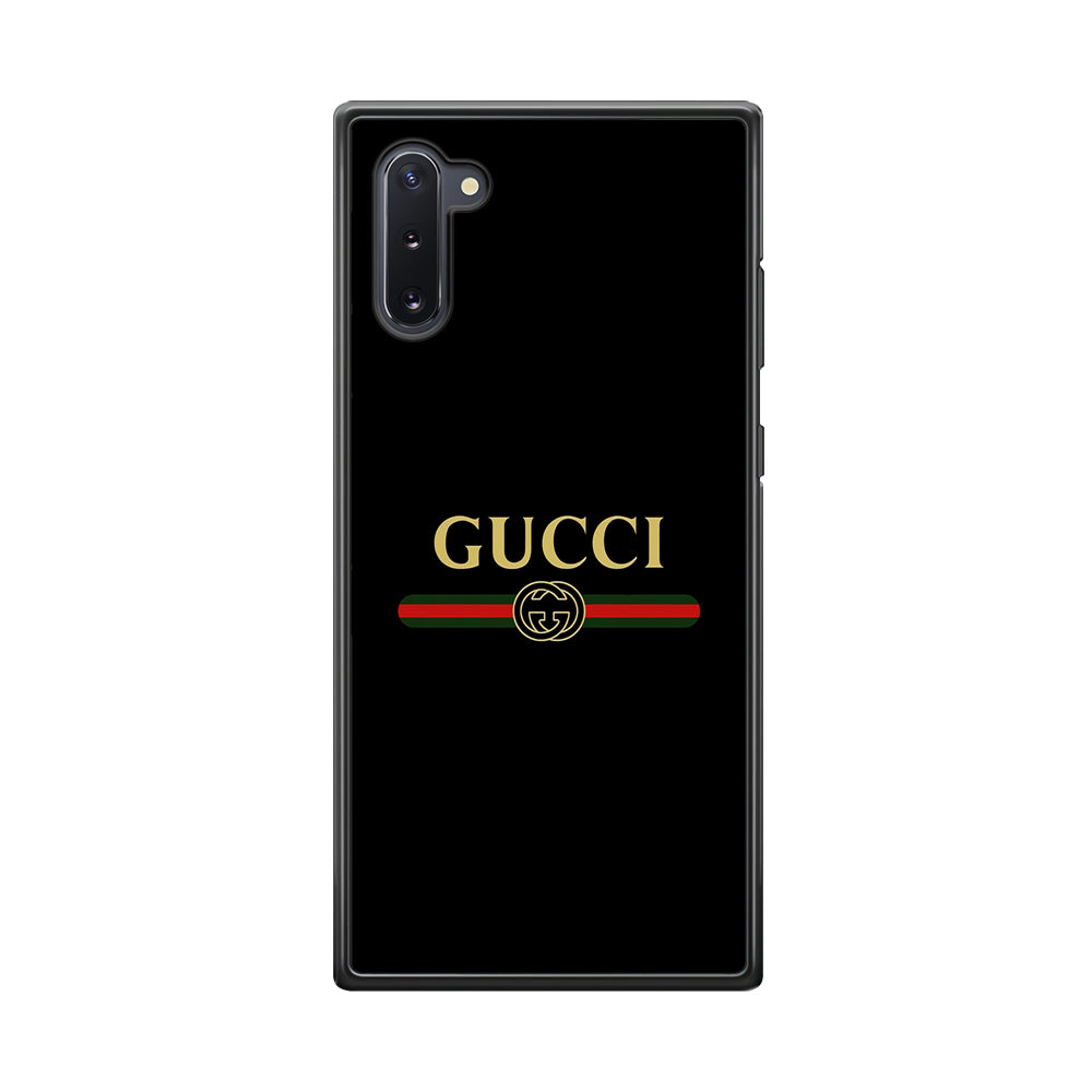 Gucci Logo Black Samsung Galaxy Note 10 Case-Rubber Black (2D Case)-Oxvistore