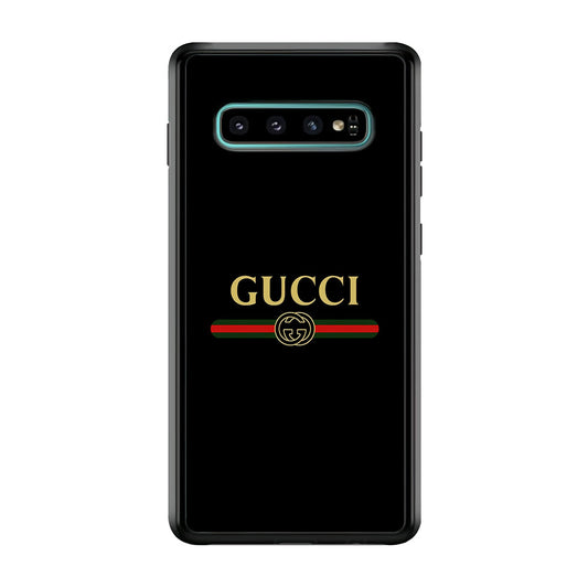 Gucci Logo Black Samsung Galaxy S10 Plus Case-Rubber Black (2D Case)-Oxvistore