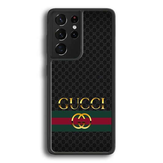 Gucci Luxury Pattern Samsung Galaxy S24 Ultra Case-Rubber White (2D Case)-Oxvistore