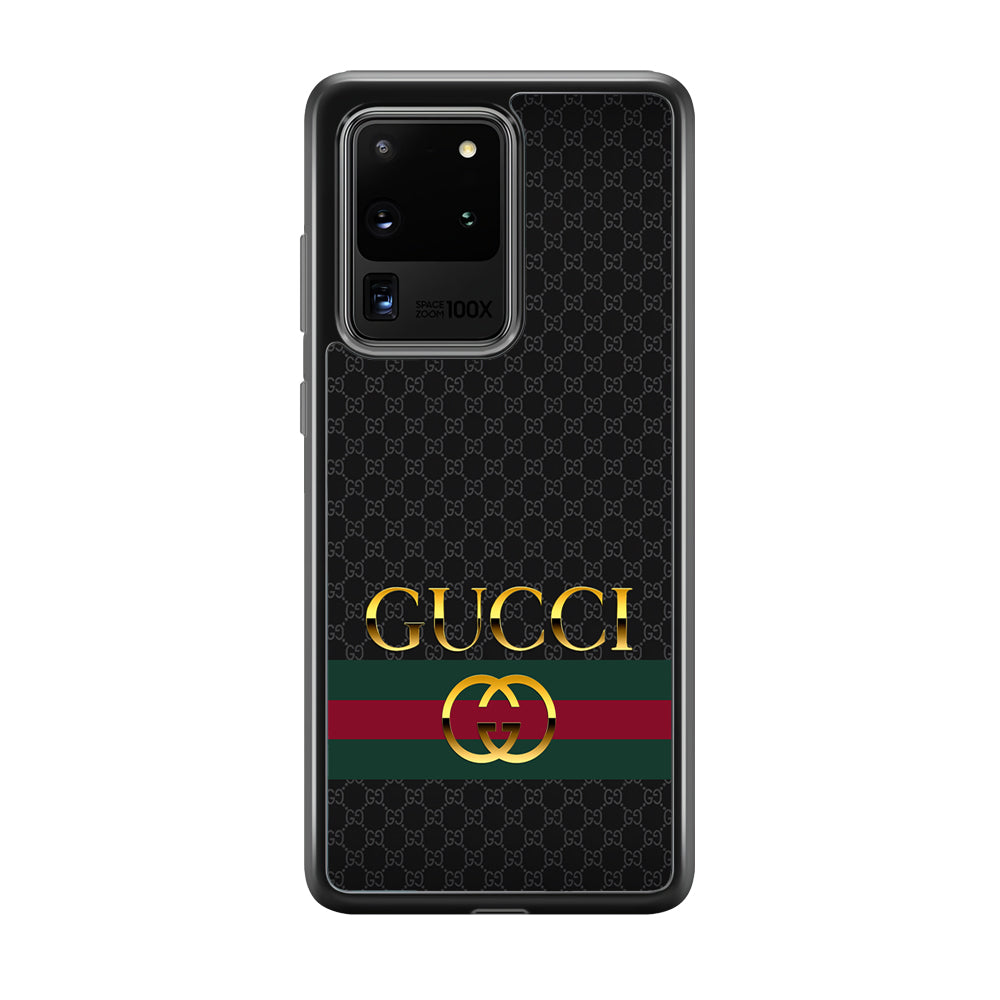 Gucci Luxury Pattern Samsung Galaxy S20 Ultra Case-Rubber White (2D Case)-Oxvistore