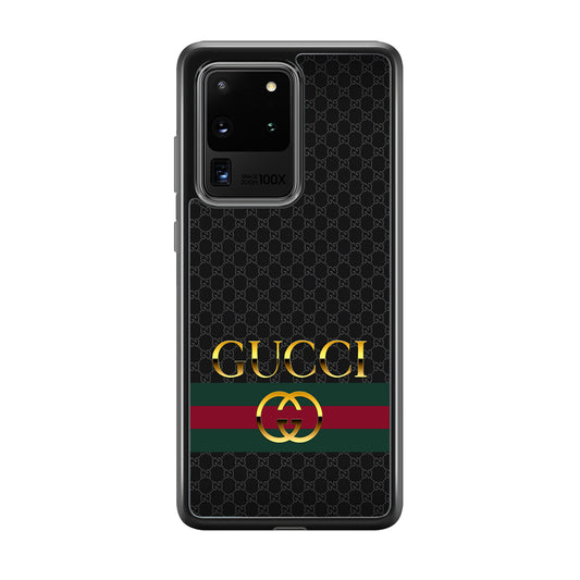 Gucci Luxury Pattern Samsung Galaxy S20 Ultra Case-Rubber White (2D Case)-Oxvistore
