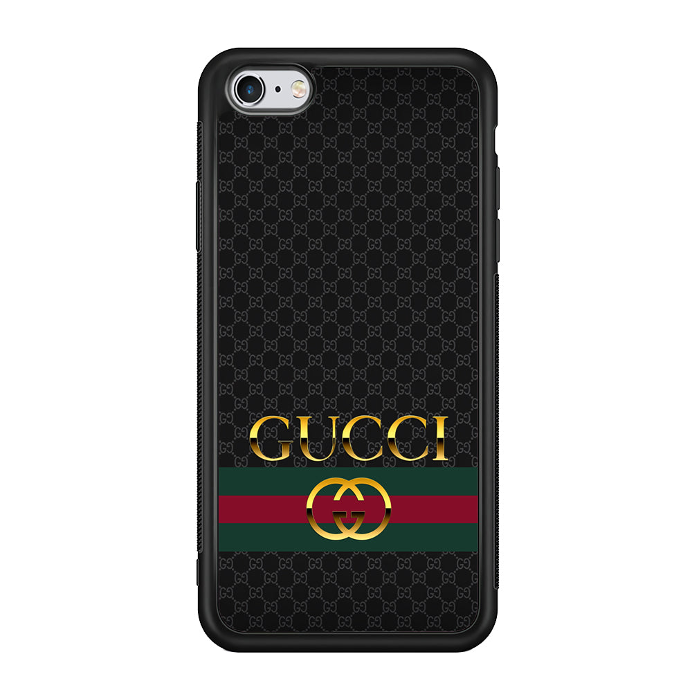 Gucci Luxury Pattern iPhone 6 Plus | 6s Plus Case-Rubber Black (2D Case)-Oxvistore