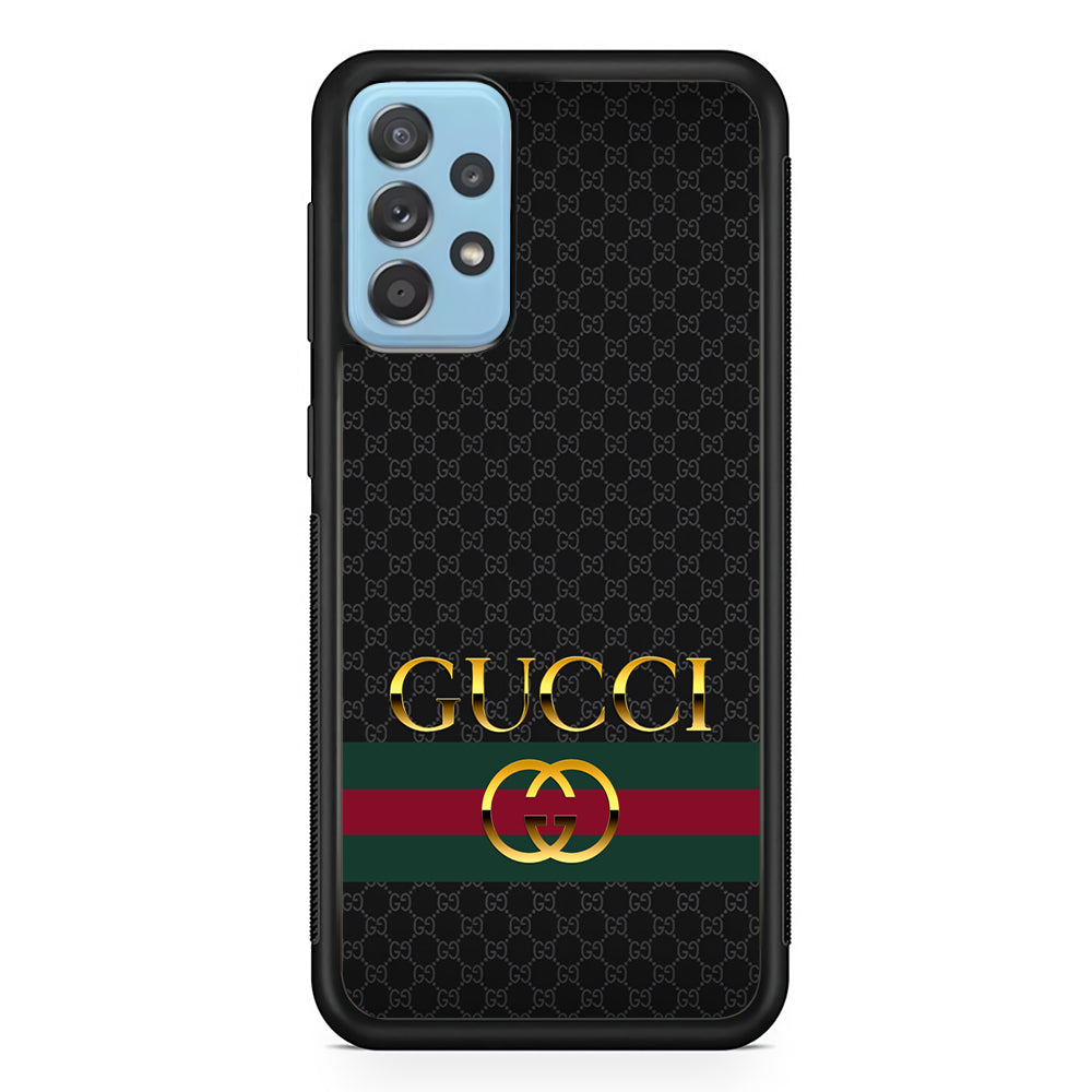 Gucci Luxury Pattern Samsung Galaxy A72 Case-Rubber White (2D Case)-Oxvistore