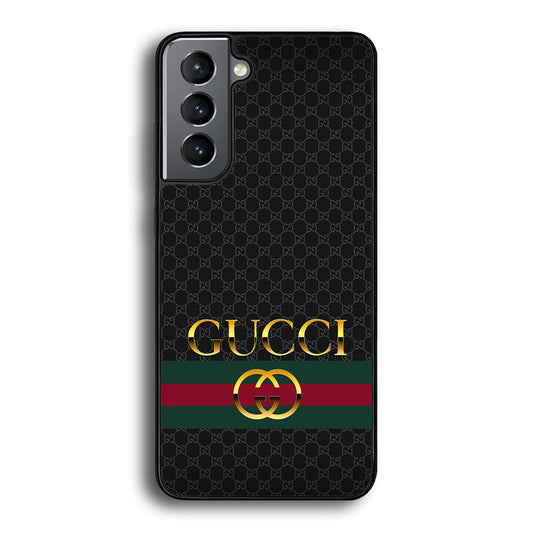 Gucci Luxury Pattern Samsung Galaxy S23 Case-Rubber White (2D Case)-Oxvistore